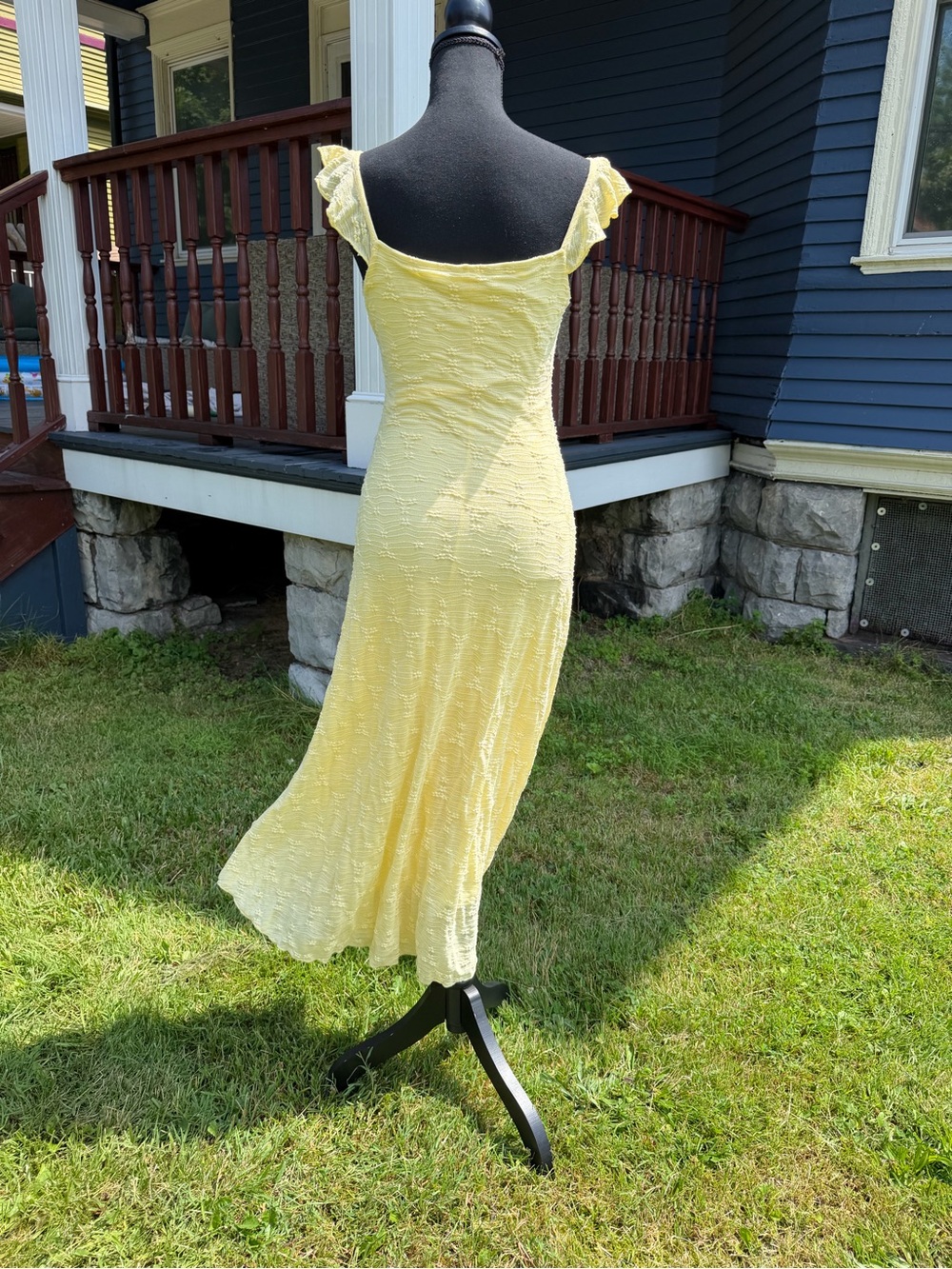 See You Monday Yellow Ruffle Tie-Front Maxi Dress - Picture 4 of 6